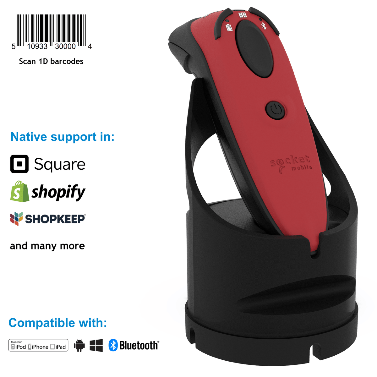 DuraScan® D730 Laser Barcode Scanner, v20 - Socket Mobile