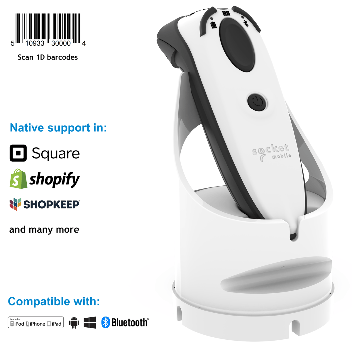 DuraScan® D730 Laser Barcode Scanner, v20 - Socket Mobile