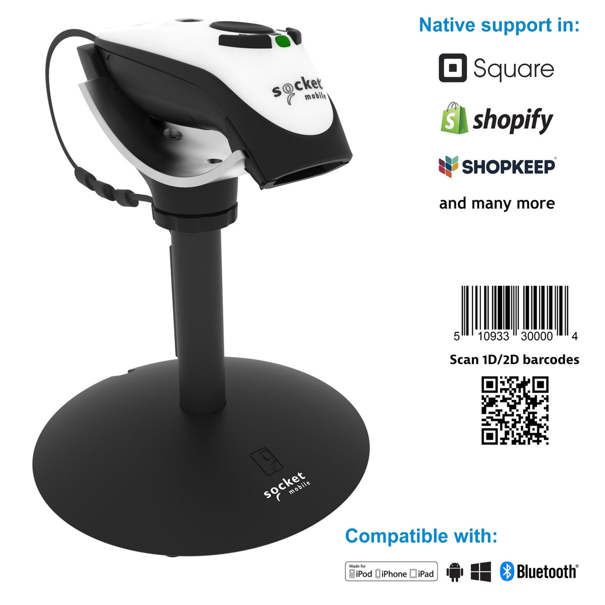DuraScan D760 - 1D/2D/MRZ Ultimate Barcode Scanner, Reader - Socket Mobile