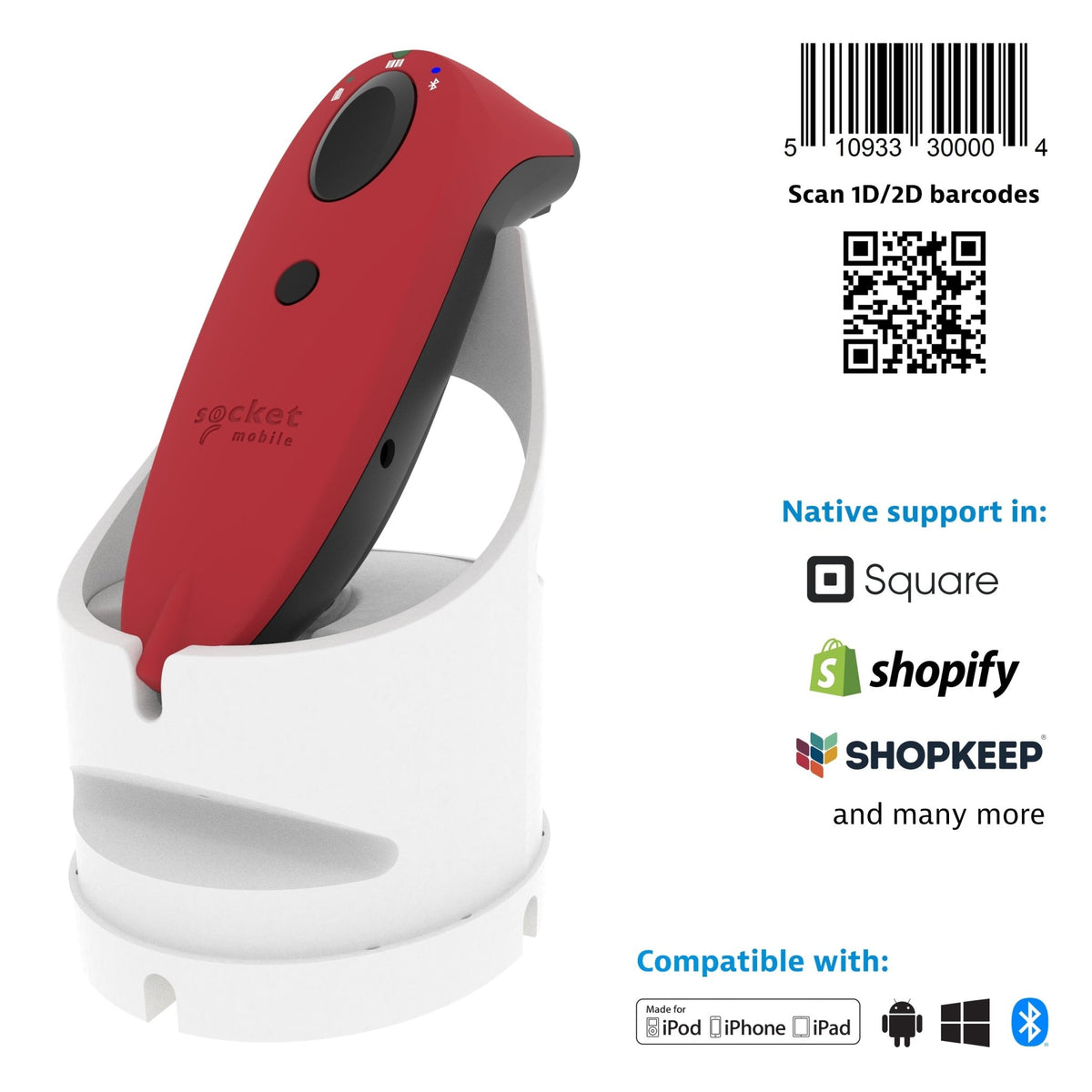 SocketScan S720 - 1D/2D Linear Barcode Plus QR Code Reader - Socket Mobile