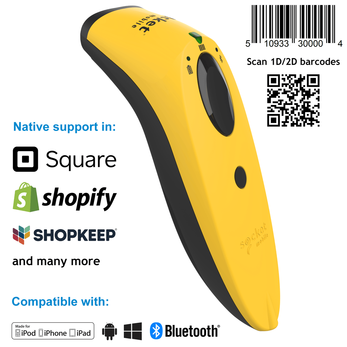 SocketScan S720 Linear Barcode Plus QR Code Reader - Socket Mobile