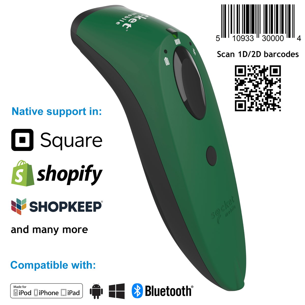 SocketScan S720 Linear Barcode Plus QR Code Reader - Socket Mobile