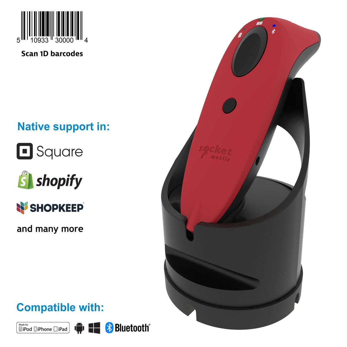 SocketScan S730 - 1D Laser Barcode Scanner - Socket Mobile