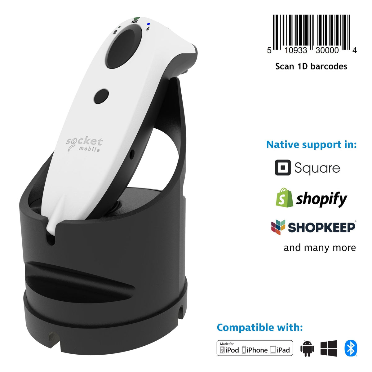 SocketScan S730 - 1D Laser Barcode Scanner - Socket Mobile
