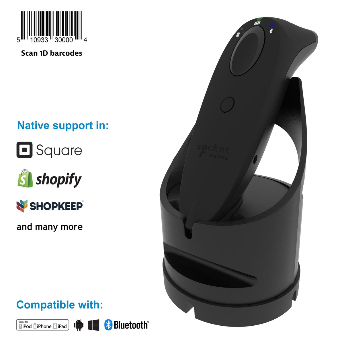 SocketScan S730 - 1D Laser Barcode Scanner - Socket Mobile