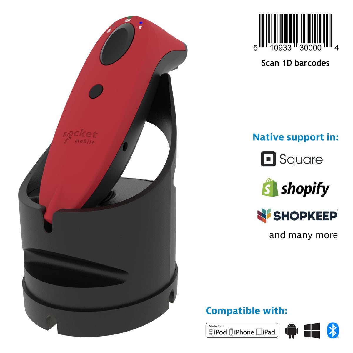 SocketScan S730 - 1D Laser Barcode Scanner - Socket Mobile