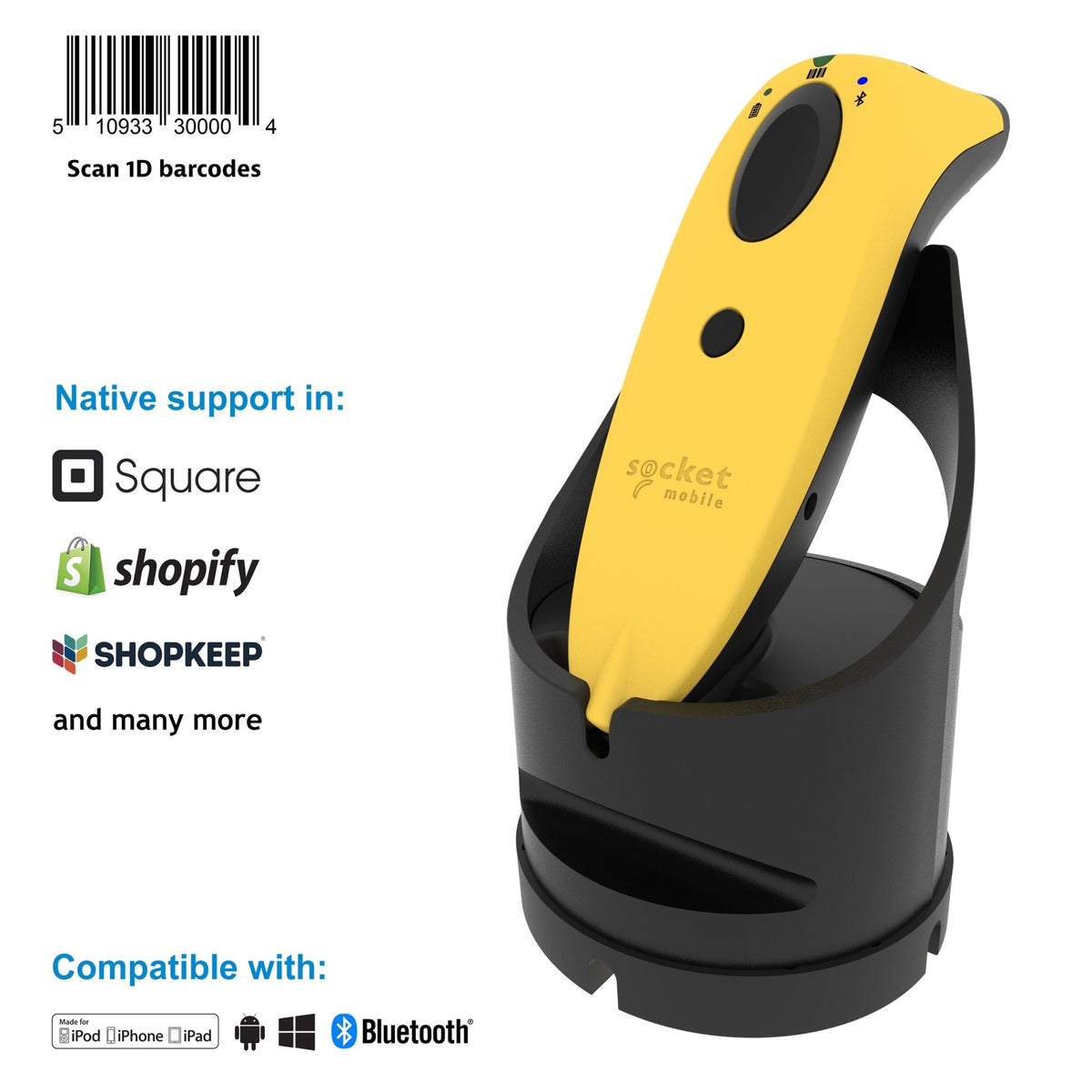 SocketScan S730 - 1D Laser Barcode Scanner - Socket Mobile