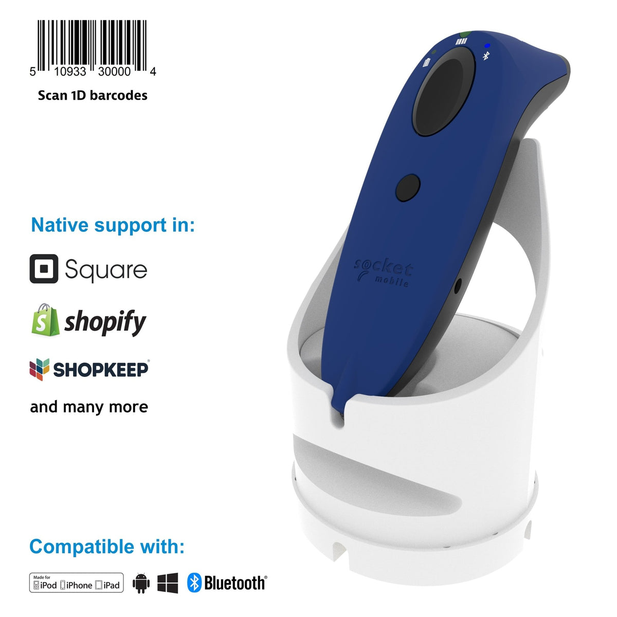 SocketScan S730 - 1D Laser Barcode Scanner - Socket Mobile