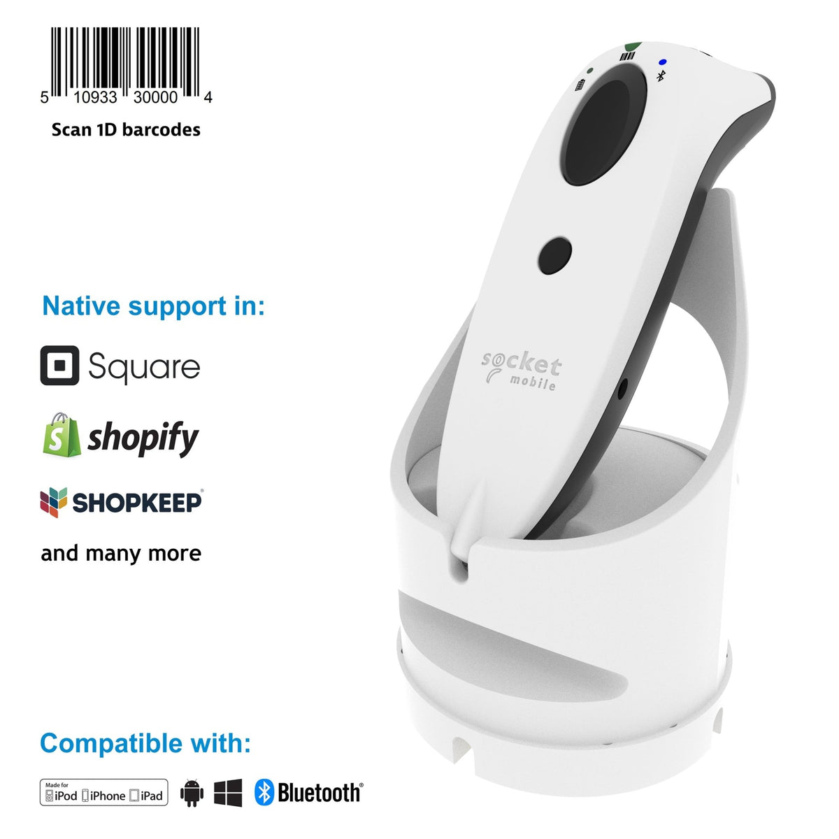 SocketScan S730 - 1D Laser Barcode Scanner - Socket Mobile