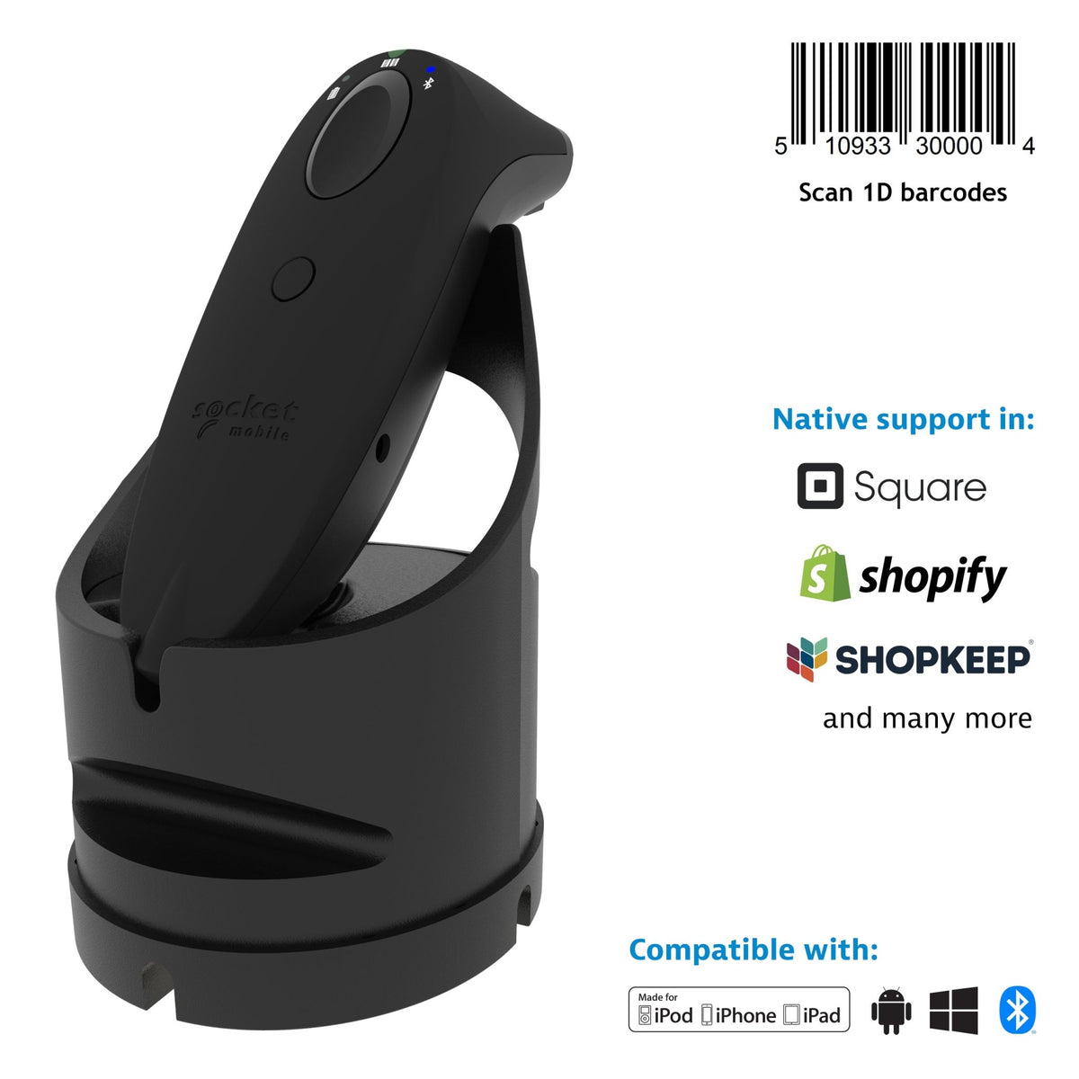 SocketScan S730 - 1D Laser Barcode Scanner - Socket Mobile