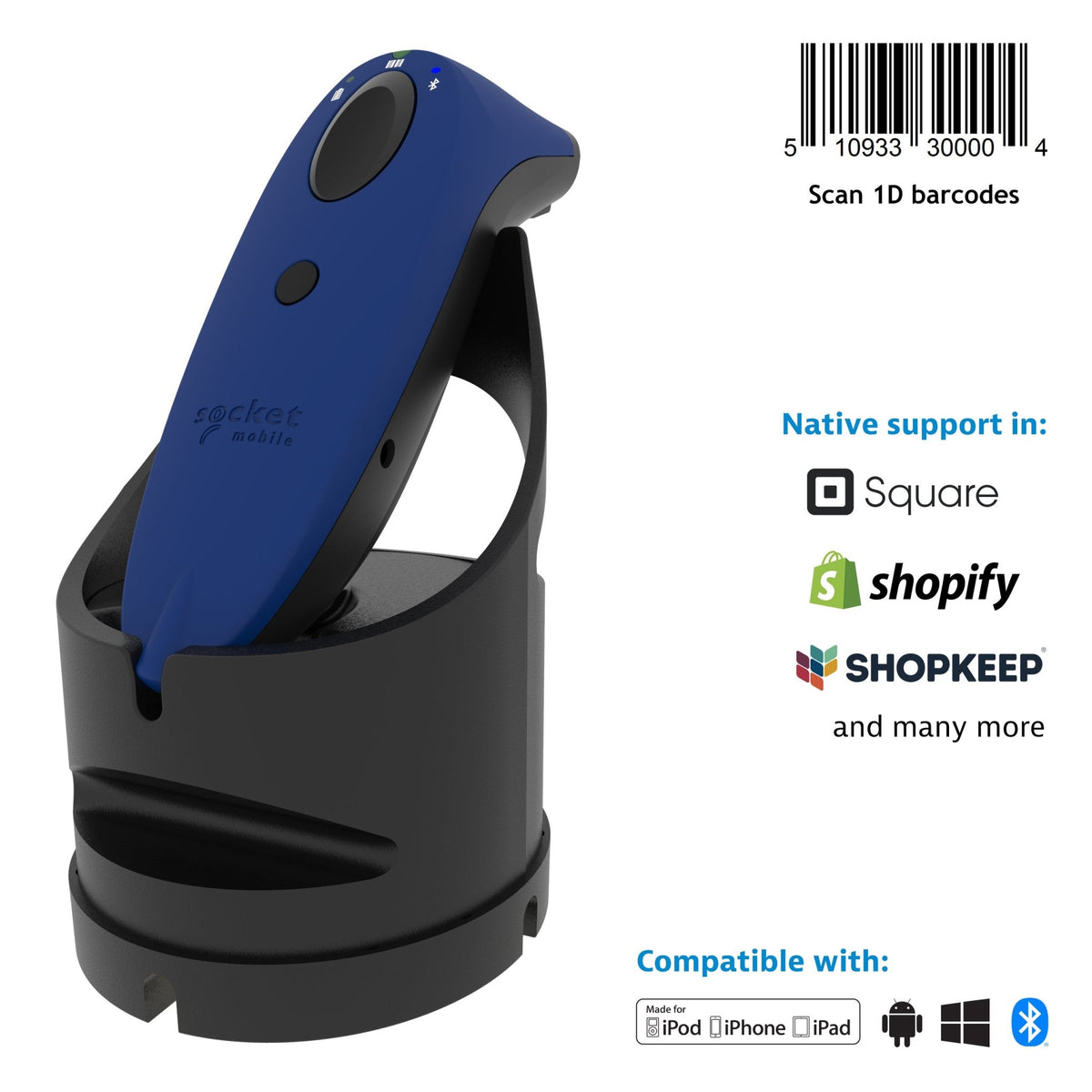 SocketScan S730 - 1D Laser Barcode Scanner - Socket Mobile