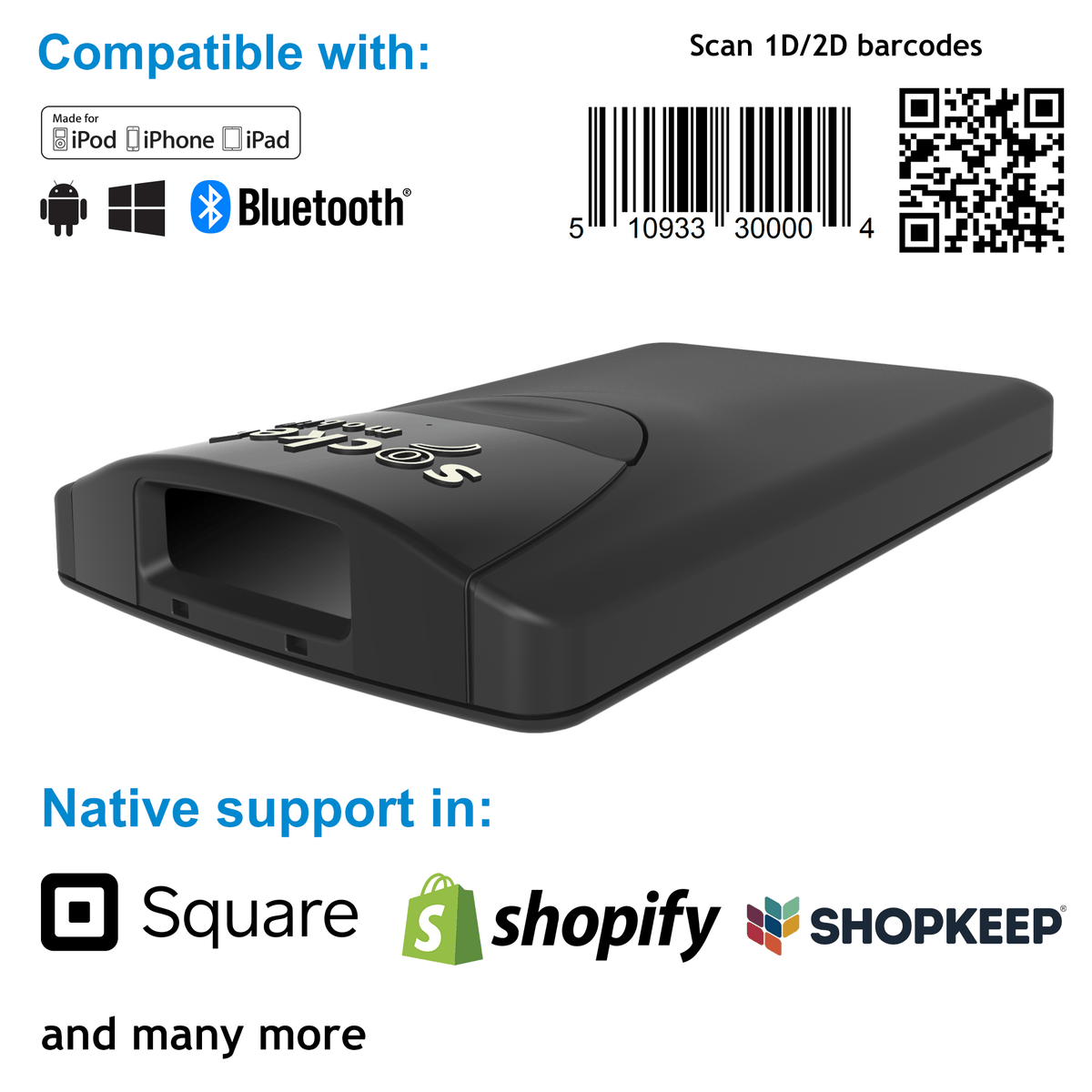 SocketScan® S860, Universal Barcode Scanner & Travel ID/Passport Reader - Socket Mobile